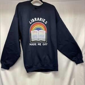 lookHUMAN 2XL Navy Blue Graphic Sweatshirt